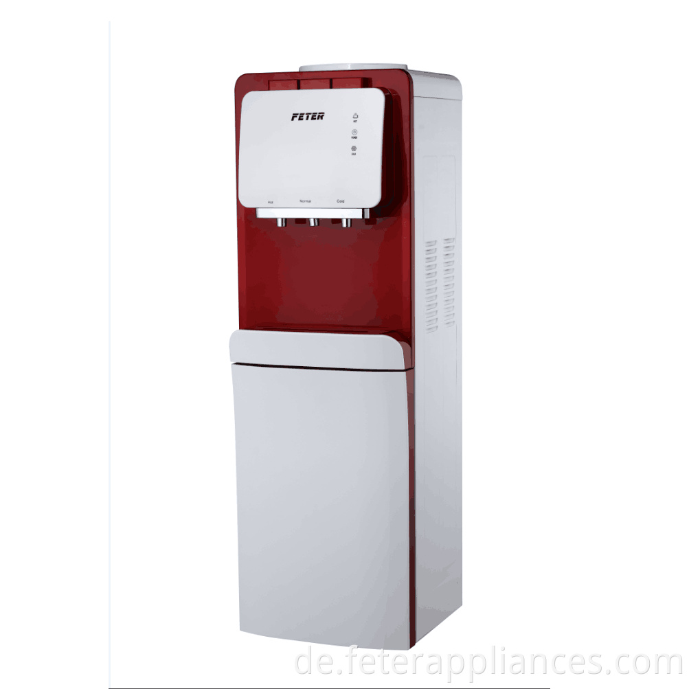 3 Wasserhähne Edelstahl Heiß- und Kalttank Kompressor Kühlwasserkühler mit Lagerschrank Home Office